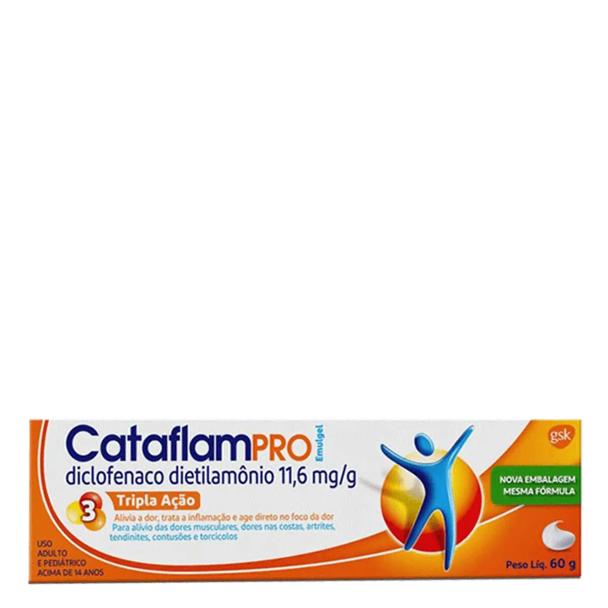Analgésico, Relaxante Muscular e Anti-Inflamatório CataflamPRO 11,6mg/g 60g