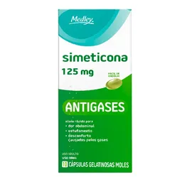 Antigases Simeticona 125mg Genérico Medley 10 Cápsulas