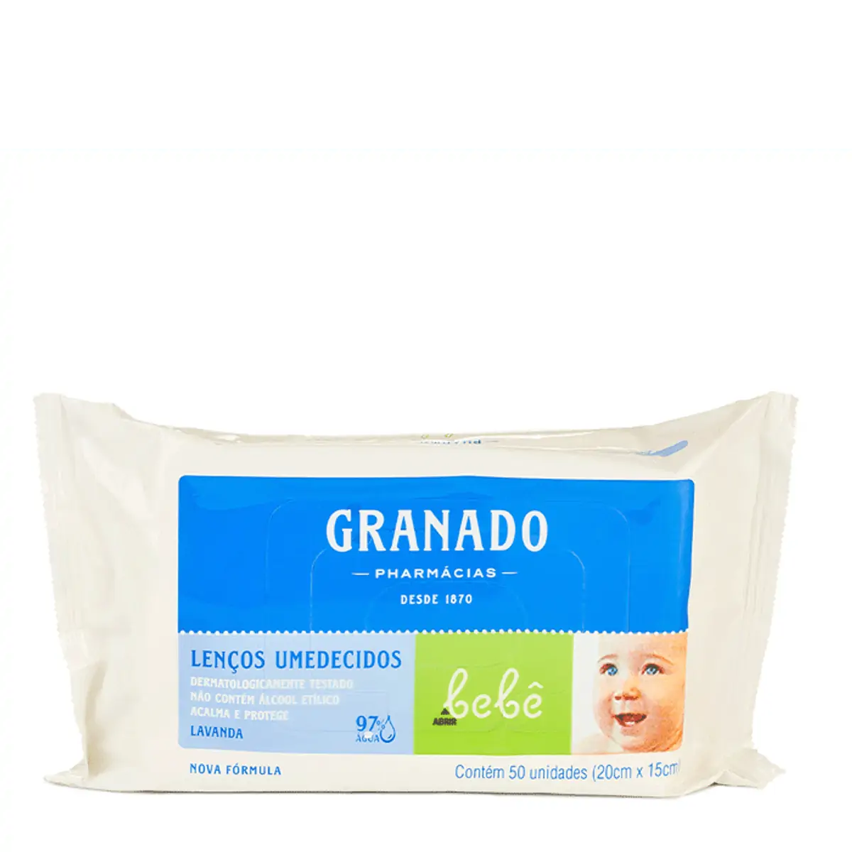 Lenço Umedecido Granado Bebê Lavanda 50 Unidades