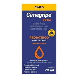 Analgésico, Antitérmico e Antigripal Cimegripe 100mg/ml + 2mg/ml + 2mg/ml 20ml