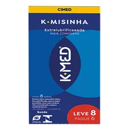 Preservativo K-Med K-Misinha Extra Lubrificado 8 Unidades