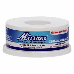 Esparadrapo Missner 1,2Cmx 4,5M - Impermeável - Extra Flexível