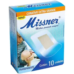 Curativo Flexível Missner - Extra Grande E Transparente - 10 Unidades