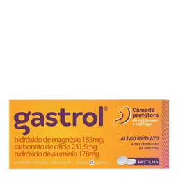 Antiácido Gastrol 185mg + 231,5mg + 178mg 20 Pastilhas