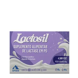 Lactosil Lactase 4.500 Fcc Sem Sabor Apsen 60g 30 Saches em Pó
