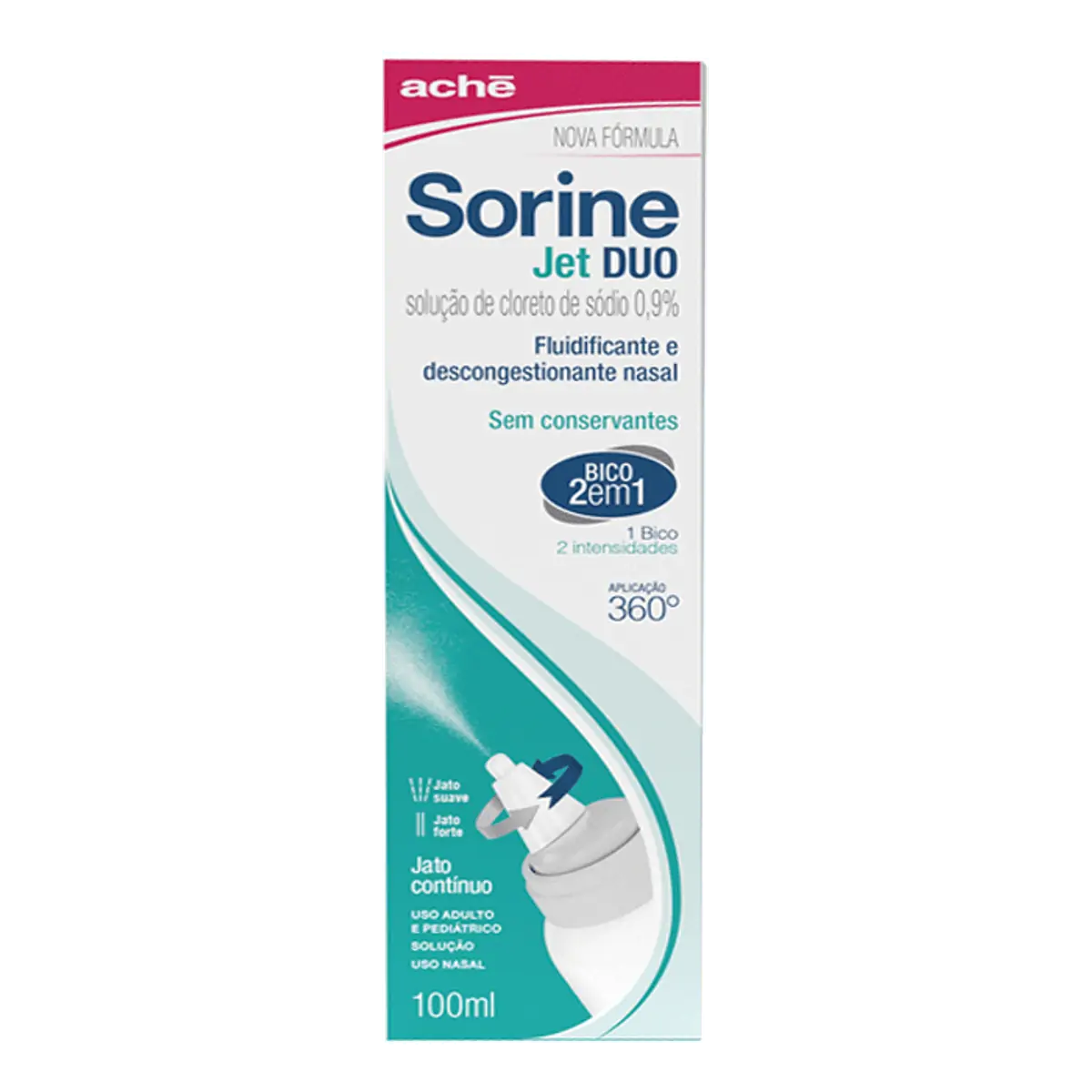 Sorine Jet Duo Bico 2 em 1 100ml Solução Nasal