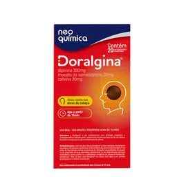 Analgésico, Antiespasmódico e Antitérmico Doralgina 300mg + 30mg + 30mg 20 Comprimidos Revestidos