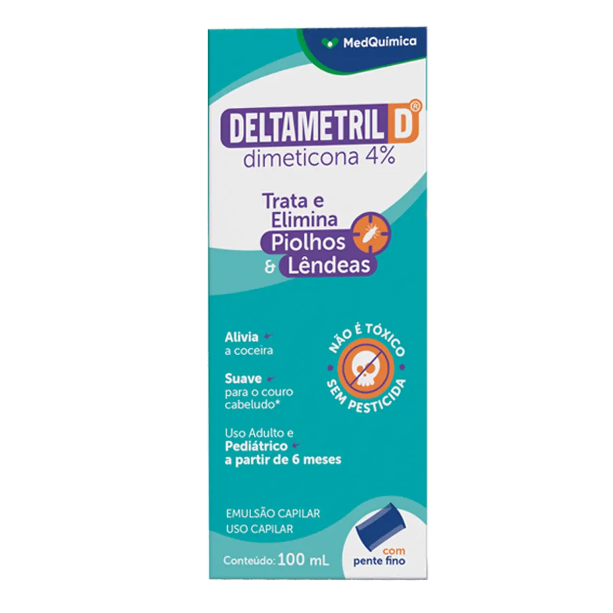 Deltametril D 4% MedQuímica 1 Frasco de 100mL de Emulsão Capilar