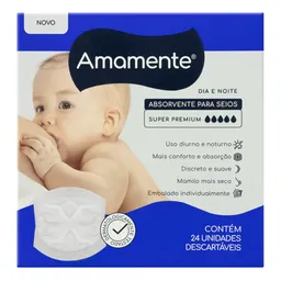 Absorvente para Seios Amamente Dia e Noite Super Premium 24 Unidades