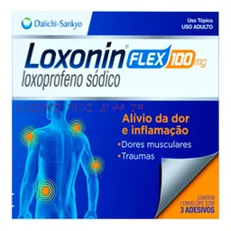 Analgésico e Anti-inflamatório Loxonin Flex 100mg 3 Adesivos Antidérmicos