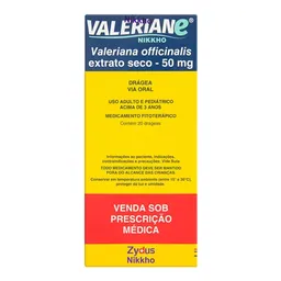 Valeriane 50mg Zydus 20 Drágeas