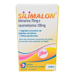 Hepatoprotetor Silimalon 100mg + 70mg 30 Comprimidos Revestidos