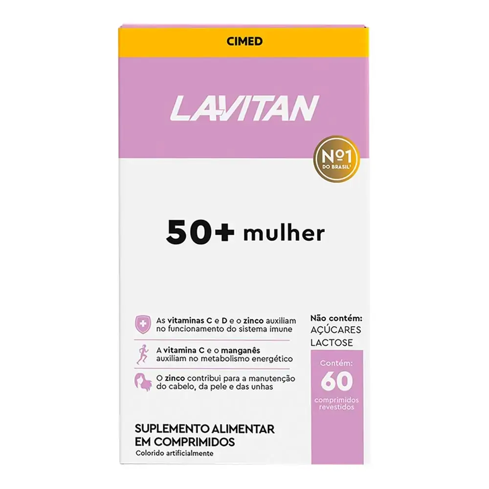 Suplemento Alimentar 50+ Mulher Lavitan 60 Comprimidos
