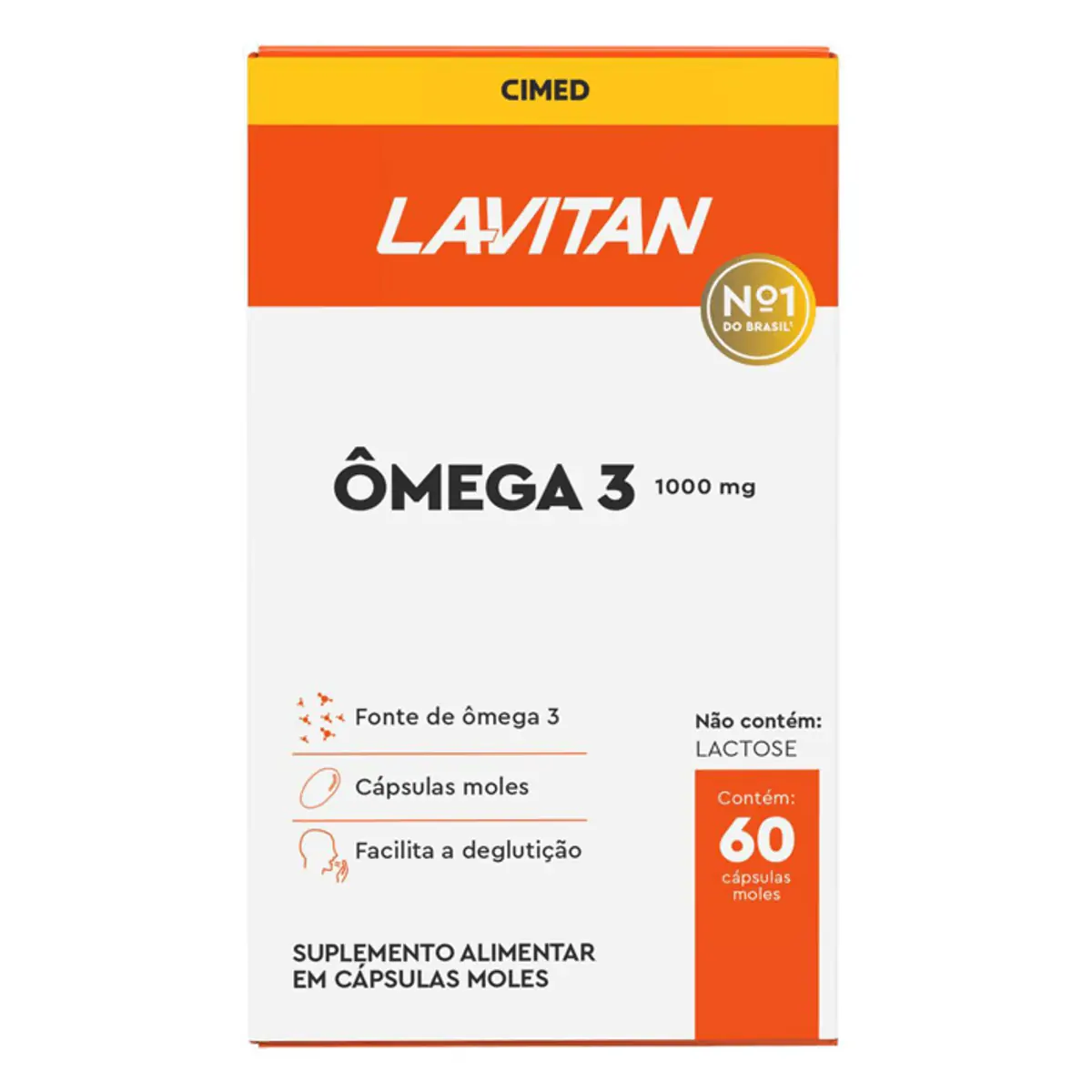 Suplemento Vitamínico LAVITAN Ômega 3 1000mg com 60 Cápsulas Gelatinosas