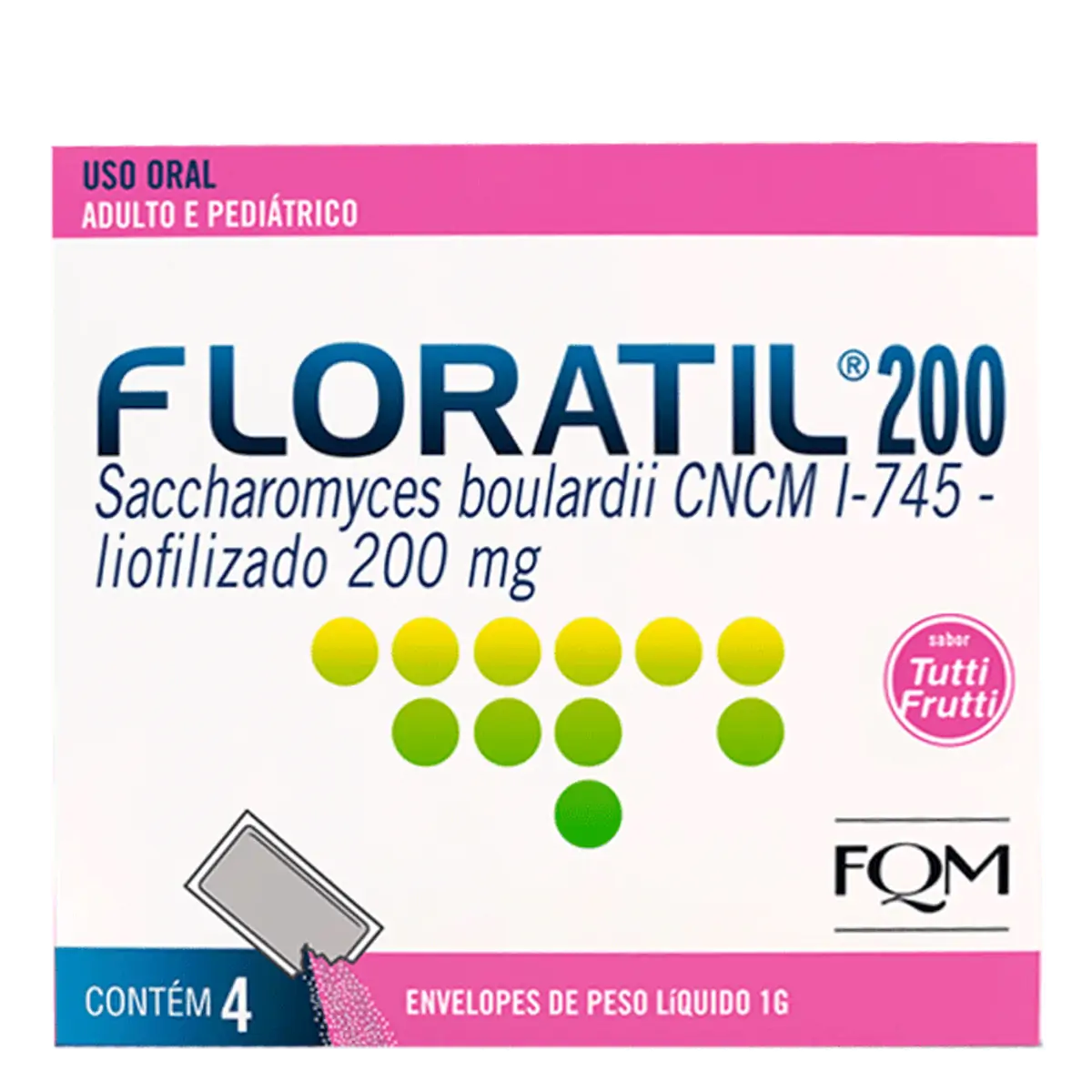 Probiótico Floratil 200mg FQM 4 Envelópes
