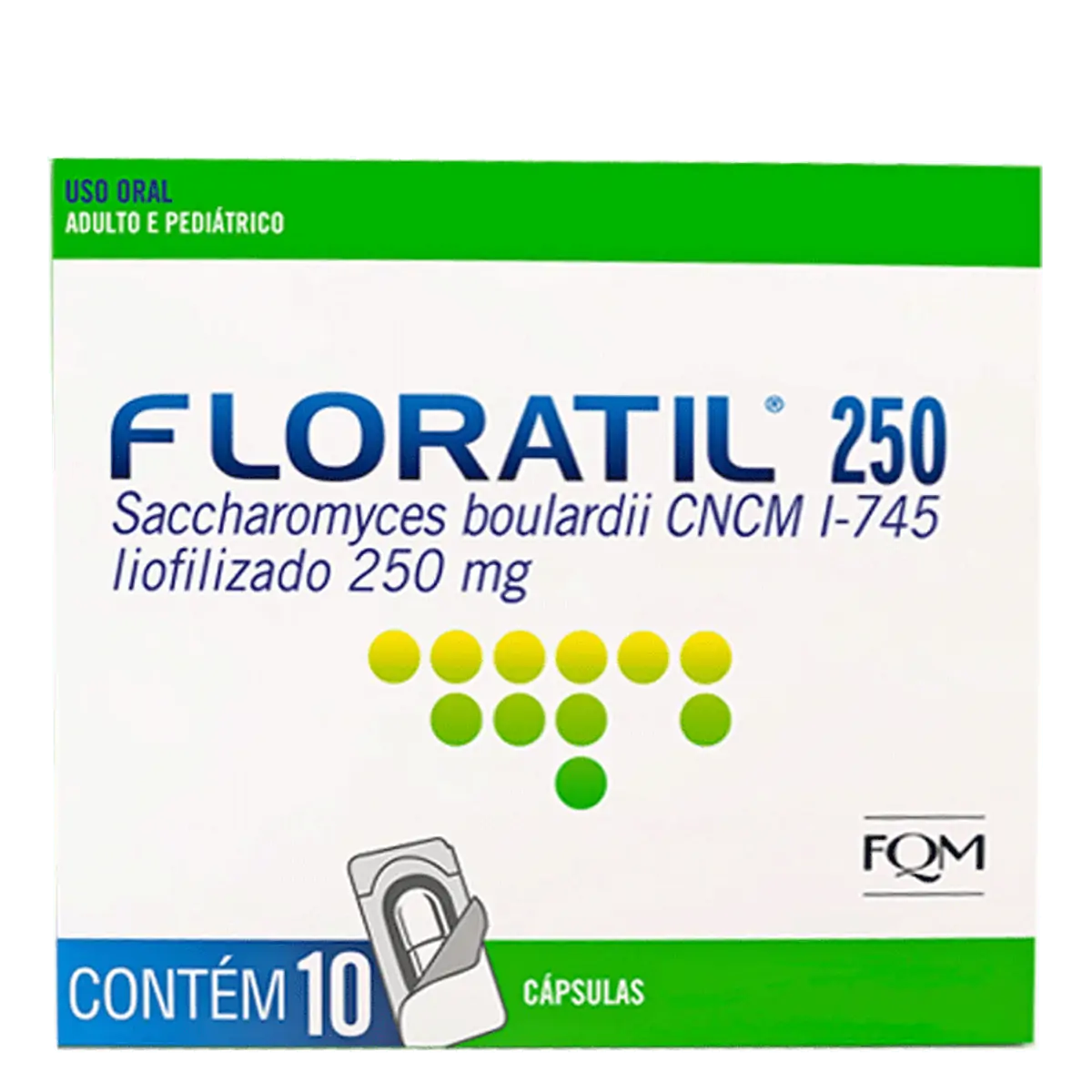 Probiótico Floratil AT 250mg FQM 10 Cápsulas