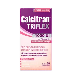 Suplemento Alimentar Calcitran Triflex FQM 30 Comprimidos