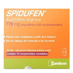 Analgésico e Antitérmico Spidufen 770mg 10 Comprimidos Revestidos