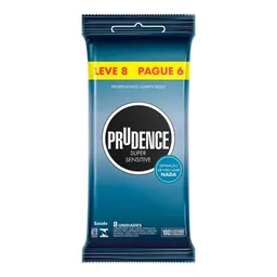 Preservativo Prudence Masculino Lubrificado Super Sensitive 8 Unidades