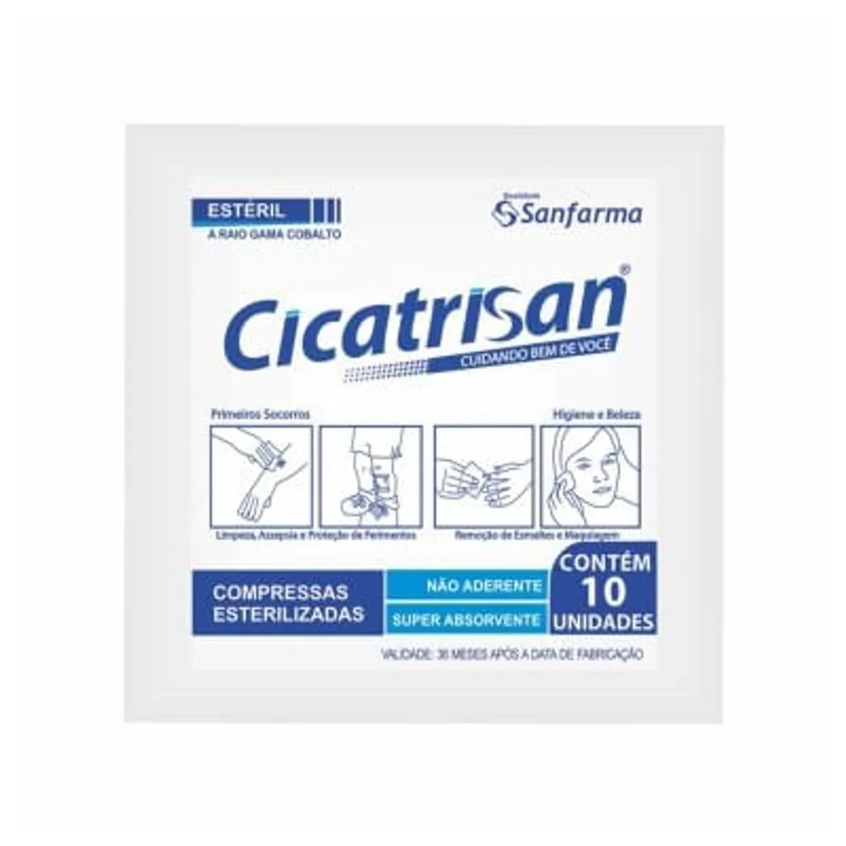 Compressa De Gaze Estéril Cicatrisan Não Aderente 15x15cm Unidade