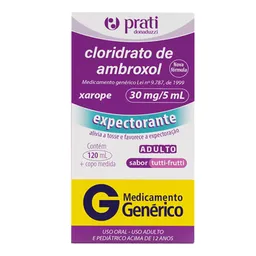 Expectorante Cloridrato De Ambroxol 30mg/5ml Tutti Frutti Prati-Donaduzzi 120ml Xarope + Copo de med