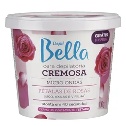 Cera Depilatória Cremosa de Micro-ondas Depil Bella Pétalas de Rosa 100g