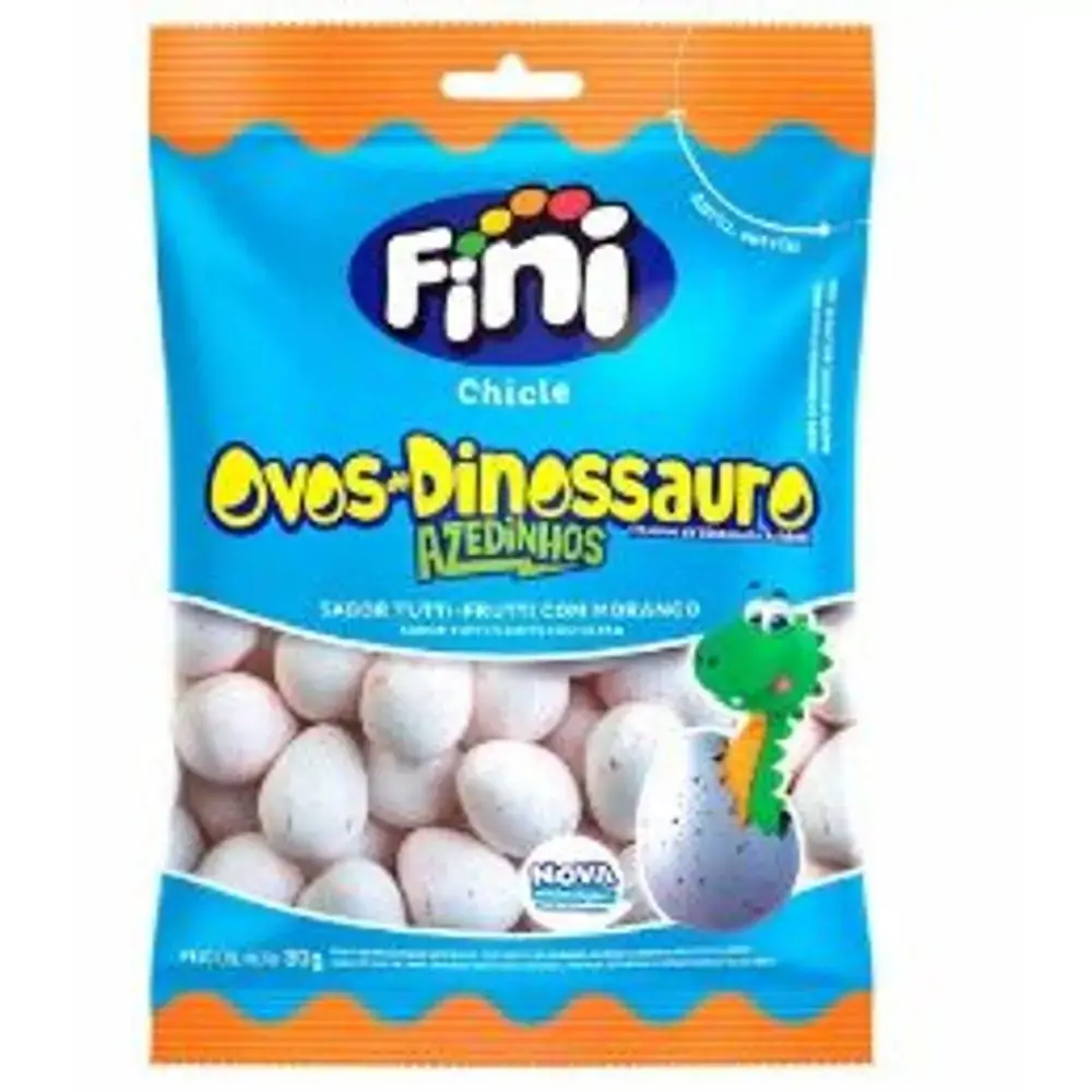 Chicle Ovos de Dinossauro azedinho Pacote com 80g - Fini