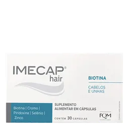 Suplemento Alimentar Imecap Hair Cabelos e Unhas FQM 30 Cápsulas