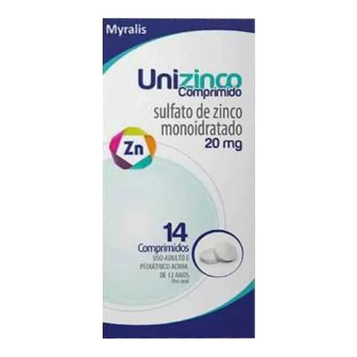 Unizinco 20mg Myralis 14 Comprimidos