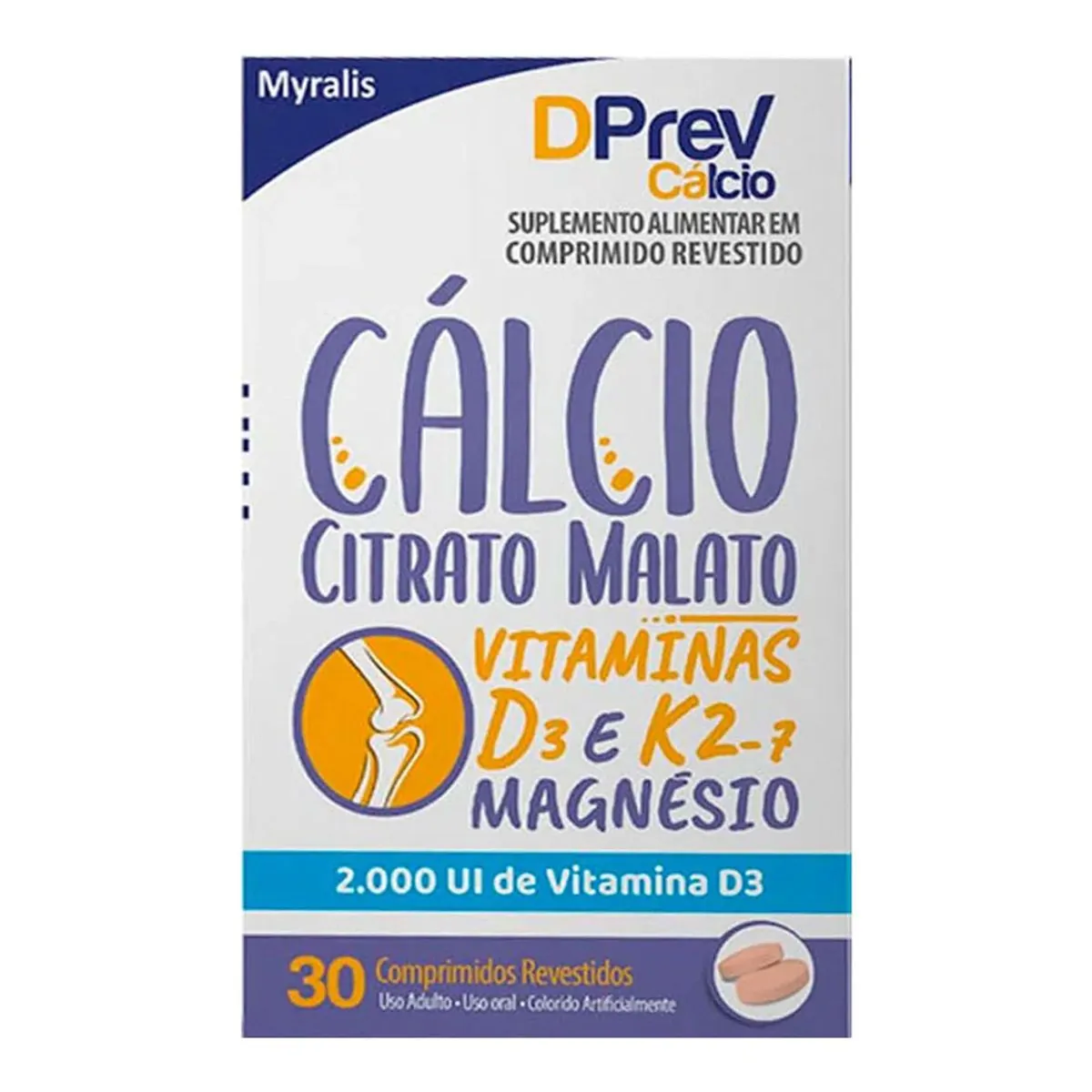 Vitamina D D Prev 2000UI Cálcio 30 Comprimidos