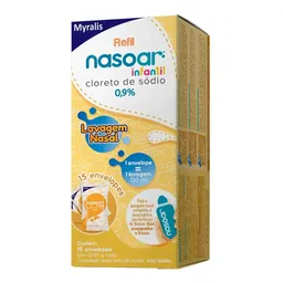 Refil Refil Nasoar Infantil 0,9% Myralis 15 Sachês com 1,080g