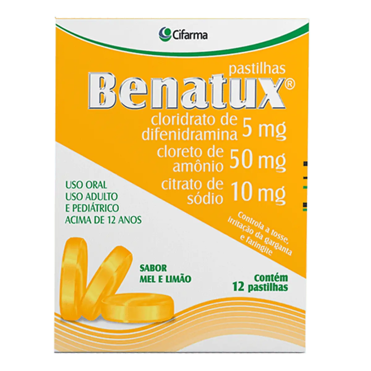 Benatux Mel e Limão Cifarma 12 Pastilhas