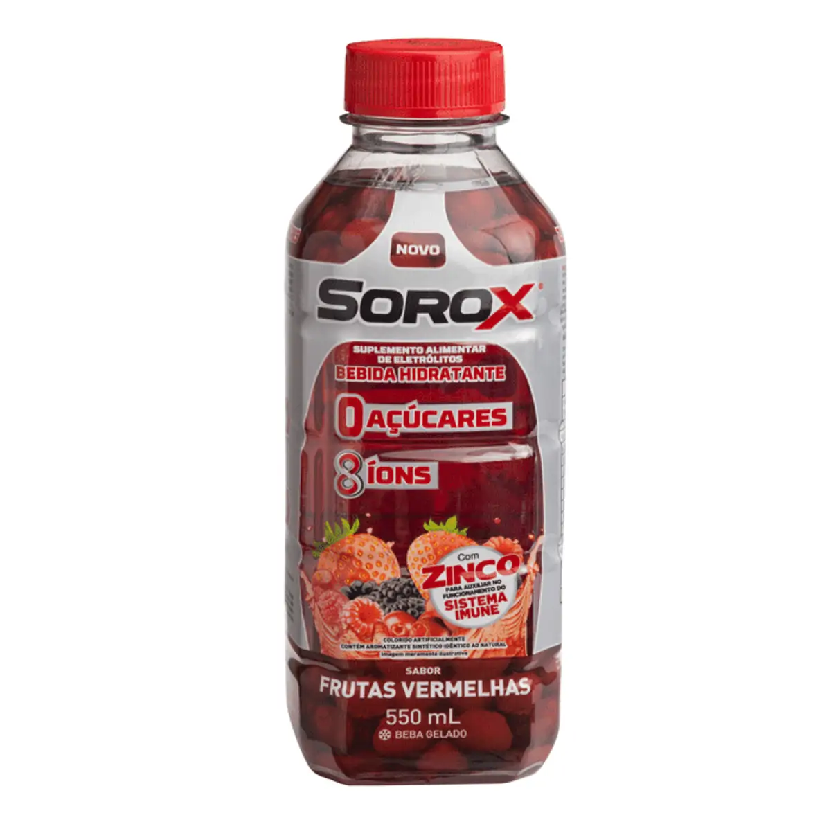 Isotônico Sorox Frutas Vermelhas Zero Açúcar 550ml