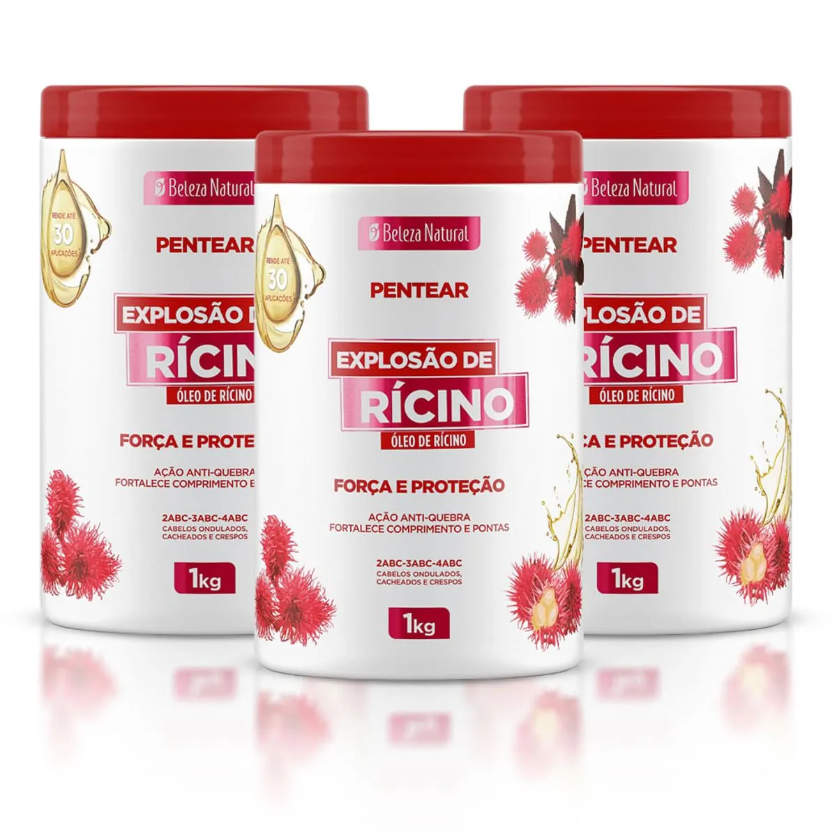 Creme Para Pentear Beleza Natural Explosão De Rícino 1kg