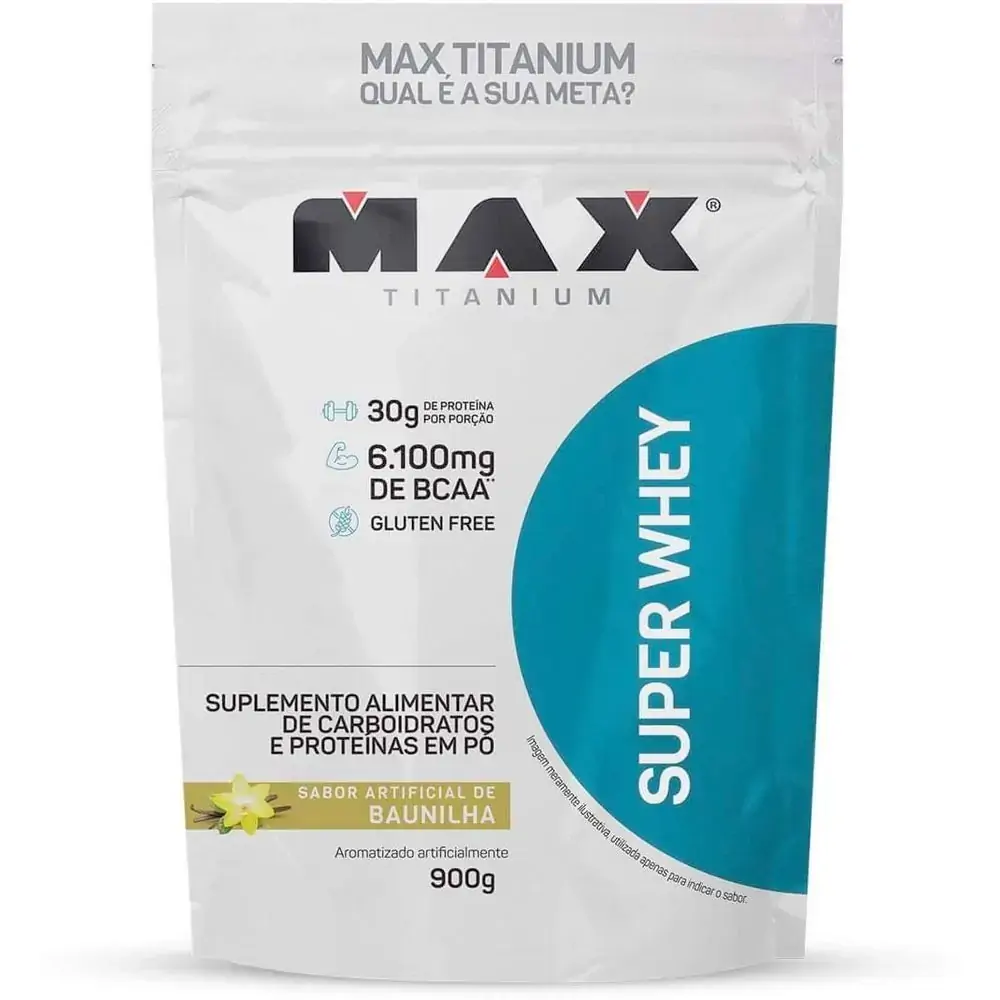 Super Whey Max Titanium Refil Sabor Baunilha 900G