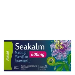 Calmante e Fitoterápico Seakalm 600mg 20 Comprimidos